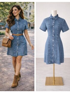 Flirty Button-down Denim Dress